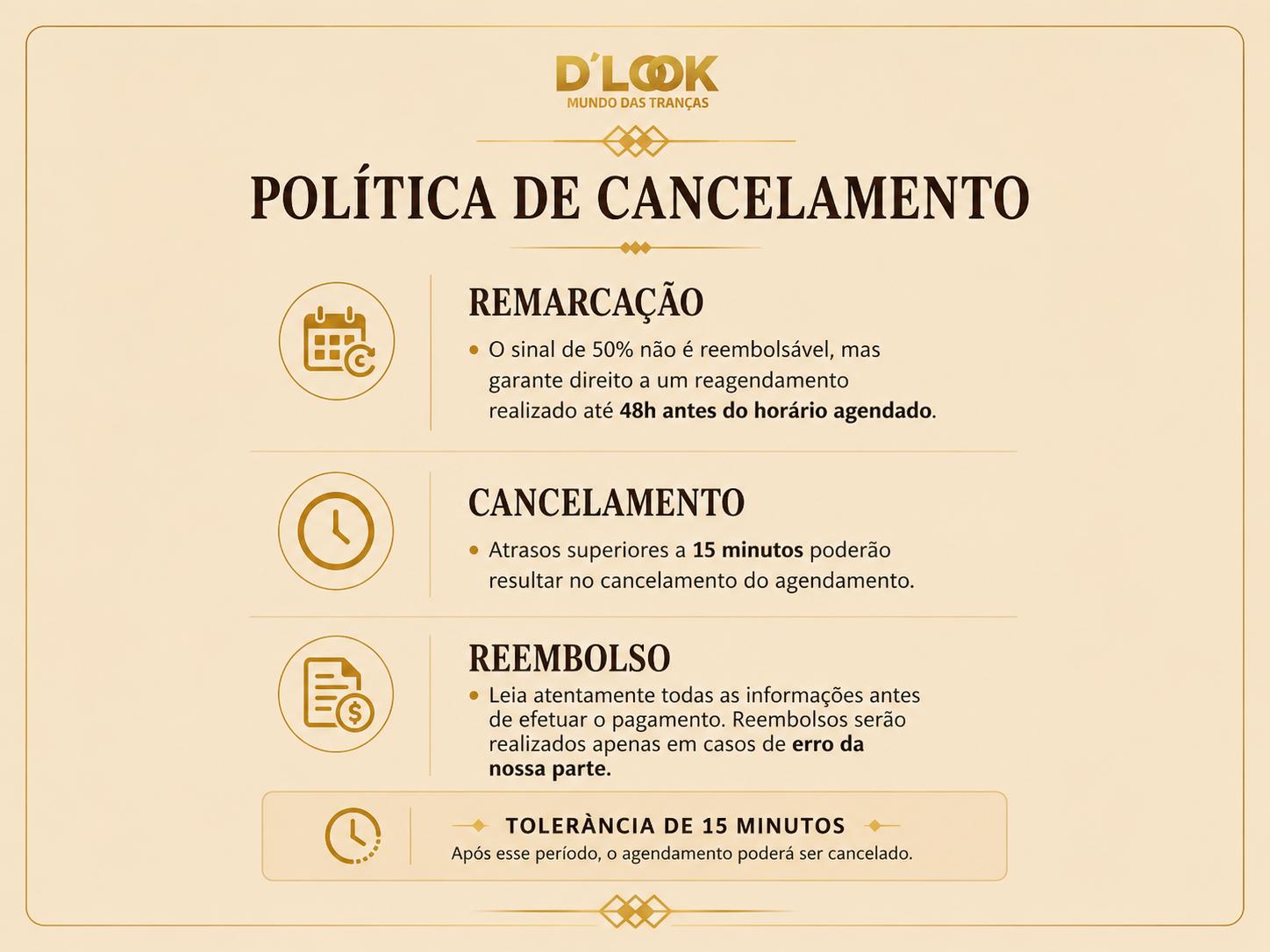 Informação importante — D'Look Mundo das Tranças